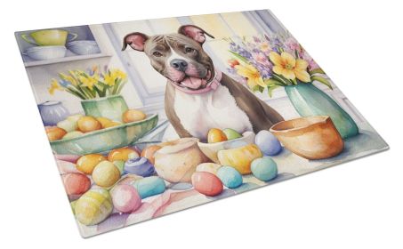 NEW Decorating Easter Pit Bull Terrier Glass Cutting Board Decorative Tempered Glass Kitchen Cutting and Serving Board Large Size Chopping Board
