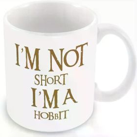 11oz White Ceramic Coffee Mug - "I'm Not Short, I'm a Hobbit" Funny Design - Perfect Gift for Couples, Friends, and