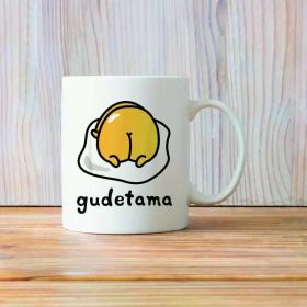 For Gudetama the Lazy Egg Back Logo, Gray, Small Size Sanrio Coffee Mug, Teacup Drinking Cup