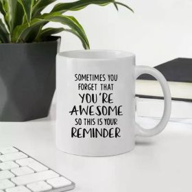 1pc 11oz Ceramic Inspirational Ring Dish for Women - "You're Awesome" Reminder, Unique Birthday Gift for Her,