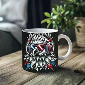 1pc_Music Eagle ceramic cup 11 ounces, coffee/tea/wine glass, suitable for Valentine's Day, birthdays, home decor,