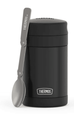 Thermos 16oz Insulated Food Jar with Folding Spoon, Matte Black